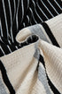 The Stripe Colorblock Knit Henley Collar Shift Long Sleeve Mini Dress