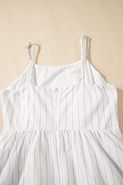 The Stripe Spaghetti Strap Pocketed High Waist Maxi Dress