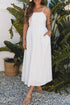 The Stripe Spaghetti Strap Pocketed High Waist Maxi Dress