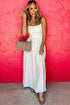 The Stripe Spaghetti Strap Pocketed High Waist Maxi Dress
