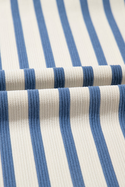 The Veranda Striped Tie-Neck Midi Dress