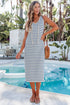 The Veranda Striped Tie-Neck Midi Dress