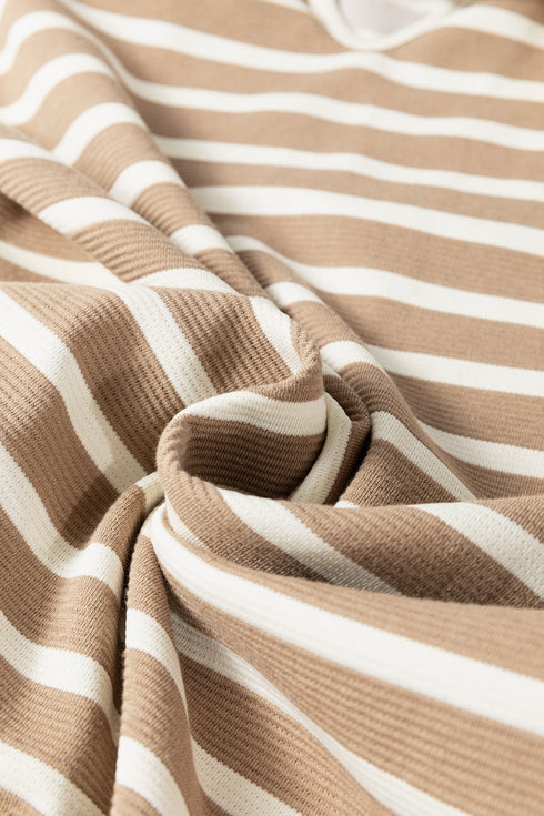 The Veranda Striped Tie-Neck Midi Dress