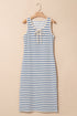 The Veranda Striped Tie-Neck Midi Dress
