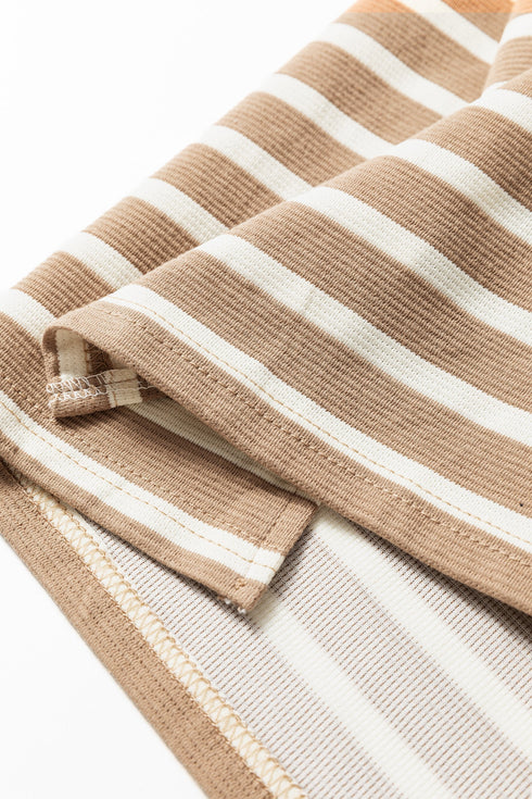 The Veranda Striped Tie-Neck Midi Dress