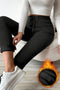 Thermal Fleece Lined Drawstring High Waist Leggings
