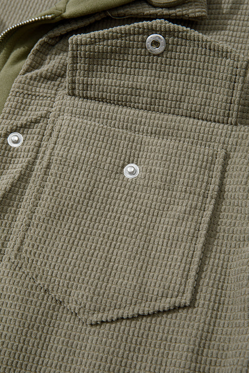Thermal Knit Textured Two In One Hooded Jacket