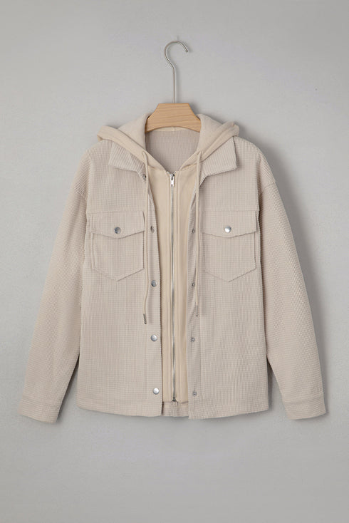 Thermal Knit Textured Two In One Hooded Jacket