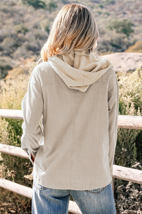 Thermal Knit Textured Two In One Hooded Jacket