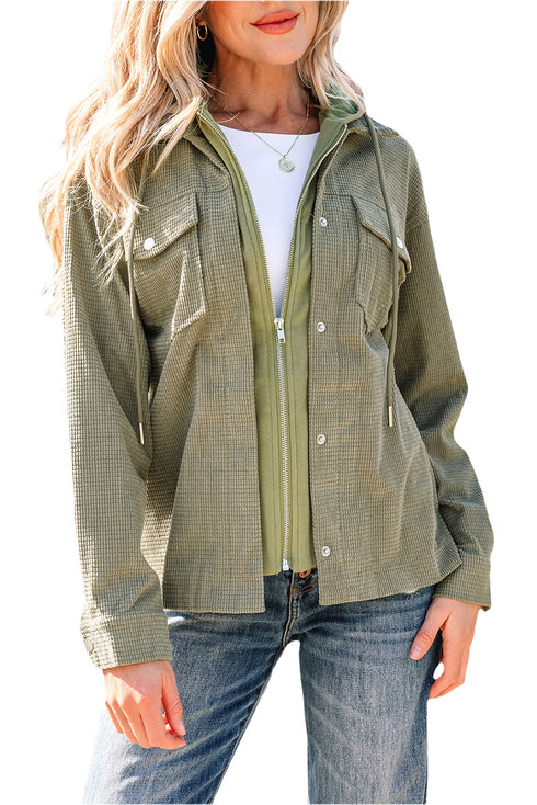 Thermal Knit Textured Two In One Hooded Jacket