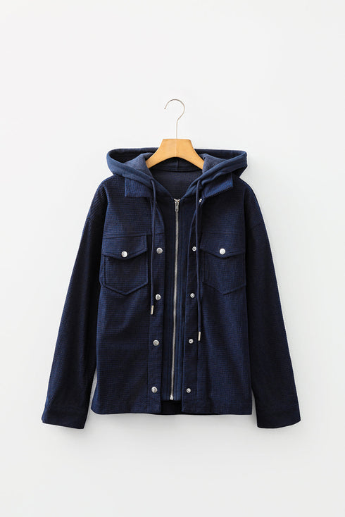 Thermal Knit Textured Two In One Hooded Jacket