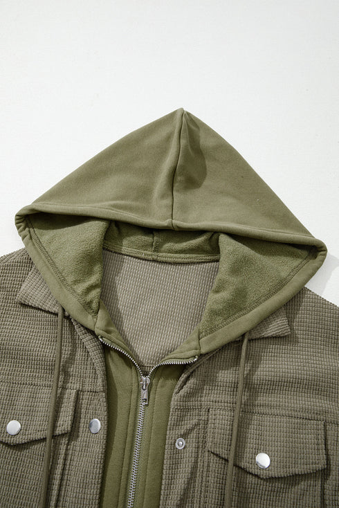Thermal Knit Textured Two In One Hooded Jacket