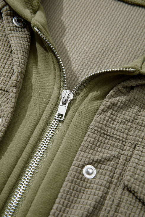 Thermal Knit Textured Two In One Hooded Jacket