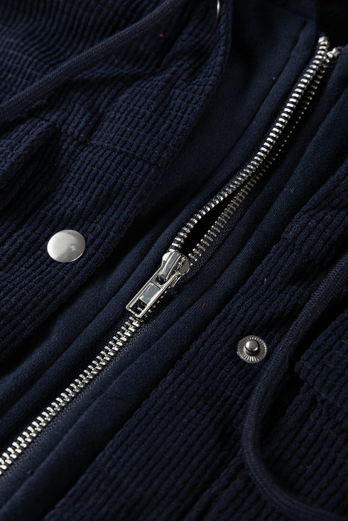 Thermal Knit Textured Two In One Hooded Jacket