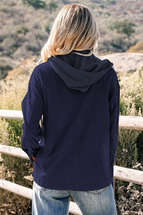 Thermal Knit Textured Two In One Hooded Jacket