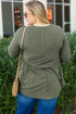Thermal Ribbed Knit Babydoll Flare Long Sleeve Top