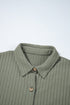 Thermal Ribbed Texture Drop Shoulder Button Up Jacket