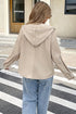 Thermal Waffle Two In One Hoodie Insert Snap Front Collared Flap Pocket Jacket