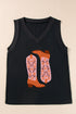 These Boots Are Made For Dancin Graphic V Neck Tank Top