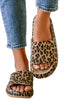 Thick Platform Faux Leather Wild Print Slip On Slippers