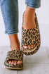 Thick Platform Faux Leather Wild Print Slip On Slippers