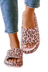 Thick Platform Faux Leather Wild Print Slip On Slippers