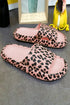 Thick Platform Faux Leather Wild Print Slip On Slippers