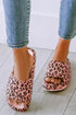 Thick Platform Faux Leather Wild Print Slip On Slippers