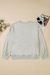 Thread Embroidered Drop Shoulder Crewneck Sweatshirt