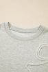Thread Embroidered Drop Shoulder Crewneck Sweatshirt