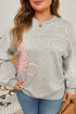 Thread Embroidered Drop Shoulder Crewneck Sweatshirt