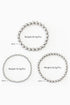 Three Piece Graduated Size Polished Alloy Bead Bracelet Set