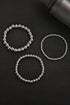 Three Piece Graduated Size Polished Alloy Bead Bracelet Set