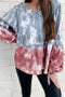 Tie Dye Bishop Sleeve Loose Sweatshirt