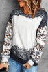 Tie Dye Leopard Drop Shoulder Sweatshirt