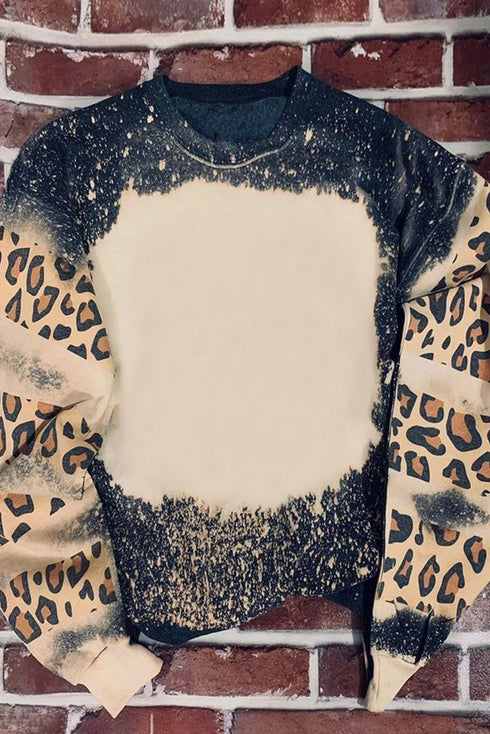 Tie Dye Leopard Drop Shoulder Sweatshirt