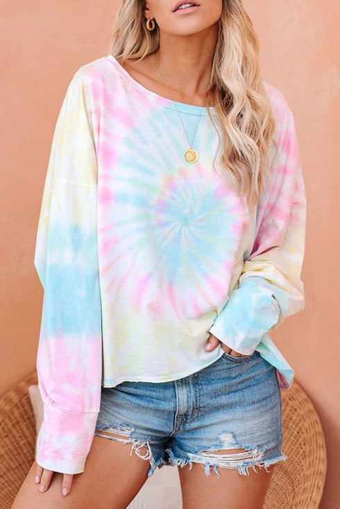 Tie Dye Pullover Long Sleeve Top