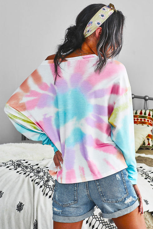 Tie Dye Pullover Long Sleeve Top