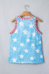 Tie Dye Star Print Striped Trim Casual Tank Top