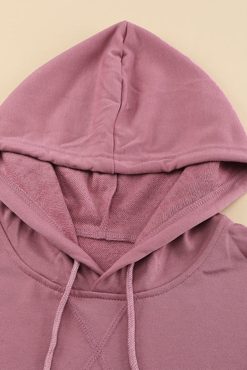 Tie-Dye Striped Drawstring Hoodie With Side Split Tops