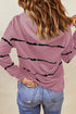 Tie-Dye Striped Drawstring Hoodie With Side Split Tops