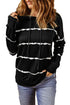 Tie-Dye Striped Drawstring Hoodie With Side Split Tops