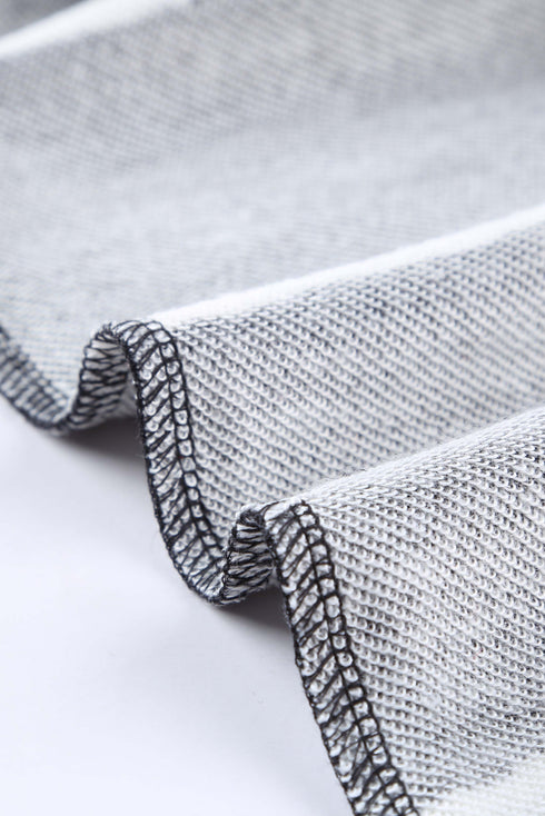 Tie-Dye Striped Drawstring Hoodie With Side Split Tops