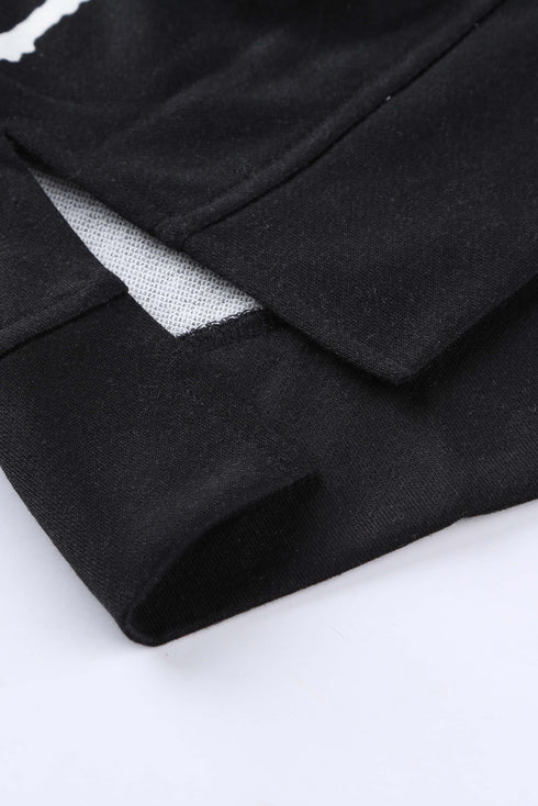 Tie-Dye Striped Drawstring Hoodie With Side Split Tops