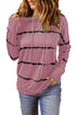 Tie-Dye Striped Drawstring Hoodie With Side Split Tops