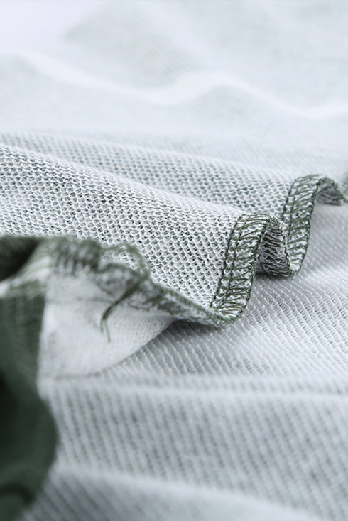 Tie-Dye Striped Drawstring Hoodie With Side Split Tops