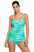 Tie Dye Striped Tummy Control Tankini