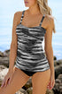 Tie Dye Striped Tummy Control Tankini