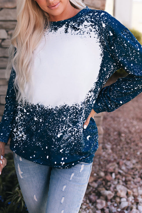 Tie-Dyed Crew Neck Pullover Sweatshirt