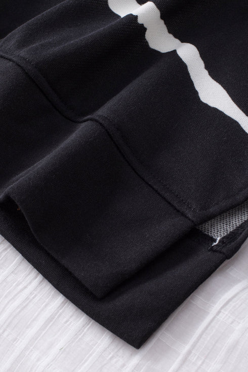 Tie-Dyed Stripe Drawstring Plus Size Hoodie